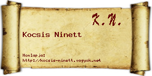 Kocsis Ninett névjegykártya